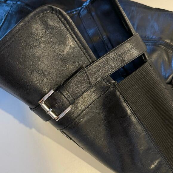 Torrid Over The Knee OTK moto boots faux leather wide calf 7.5 WW - Picture 11 of 14